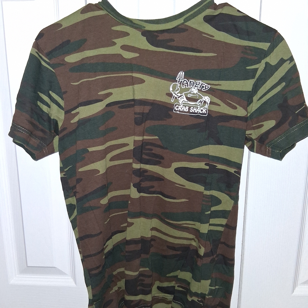 Camo T-Shirt with Crab Shack Logo